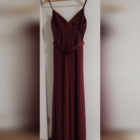 White by Vera Wang Wine V-Neck Maxi Dress with Side Slit - Picture 7 of 11